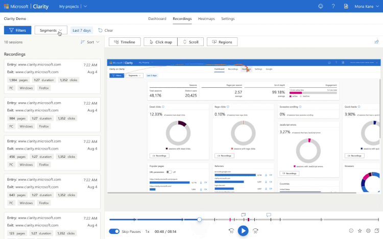 Microsoft Clarity：新一代用户体验与提高转化率的利器